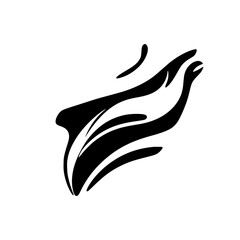 Abstract Black and White Hand Wave Design: Minimalist Vector Graphic for Modern Branding