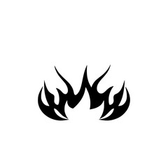 Fiery Abstract Flame Design: Black and White Tribal Fire Symbol - Vector Graphic