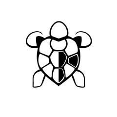 Elegant Turtle Shell Design: Black and White Turtle Vector Illustration. Perfect for logos, prints, and home decor. Simple, abstract, and minimal design.