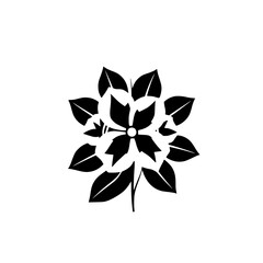 Black and White Floral Design: Elegant Botanical Illustration, Minimalist Flower Silhouette, Simple Nature Graphic