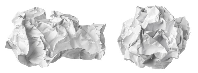 Obraz premium White crumpled paper ball isolated on white background