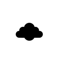 Cloud Icon: A Simple Black Silhouette of a Cumulus Cloud - Weather Symbol