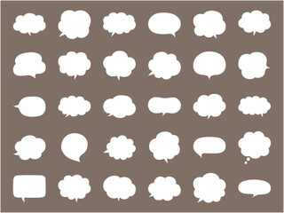 シンプルな吹き出しのベクターイラストセット。ふきだし、フレーム、おしゃれ