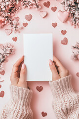 Obraz premium valentines mockup card