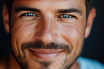 Fototapeta premium A Close Up Portrait Of A Man Smiling Gently