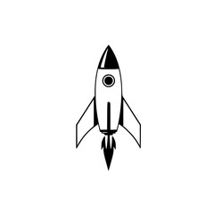 Rocket Launch: A Simple Vector Graphic Icon Representing Innovation, Technology, and Space Exploration
