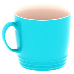 Obraz premium 3d render turquoise mug with transparent background