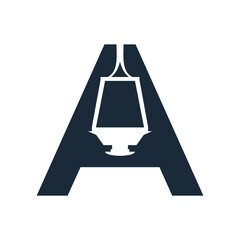Letter A Lamp Interior Abstract Monogram Creative Business Logo
