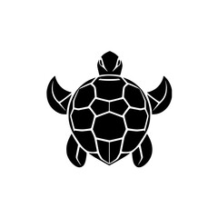Obraz premium Geometric Sea Turtle: Black and White Ocean Wildlife Vector Graphic