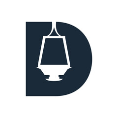 Letter D Lamp Interior Abstract Monogram Creative Business Logo
