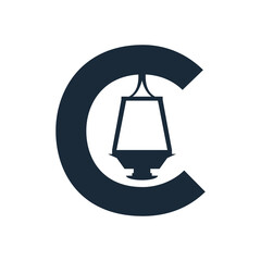 Letter C Lamp Interior Abstract Monogram Creative Business Logo
