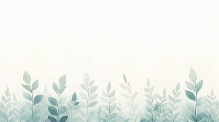 A white background with a row of green leaves