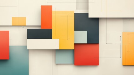 A colorful wall made of squares and rectangles