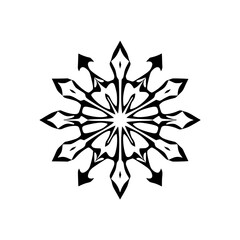 Geometric Mandala: Black and White Abstract Pattern Design. Perfect for digital art, backgrounds, and decorative projects.  A stylish, symbolic illustration.