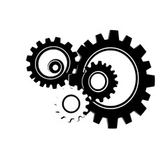 Interlocking Gears: A Mechanical Marvel.  Abstract gear system graphic, showcasing intricate design and industrial engineering. Perfect for tech, engineering, and industrial projects.