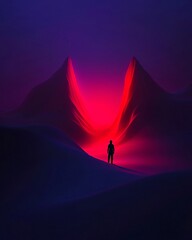 Surreal Landscape with Silhouette