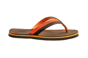 Sandal Flip-Flop in Vibrant Colors, Perfect for Beach Activities and Summer Outings, Isolated on a Transparent Background