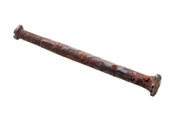Rusty Nail Made of Oxidized Metal Sitting on a Transparent Background