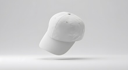 Fototapeta premium Blank White Baseball Cap Mockup: Perfect for Design and Branding