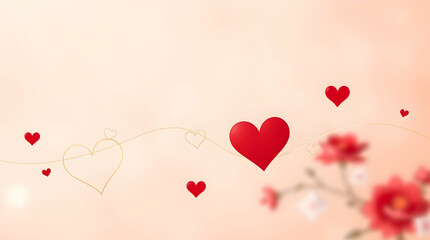 Valentine's day background card invitation, wallpaper or graphic resource to use on February. hearts and flowers, roses, mainly red color 