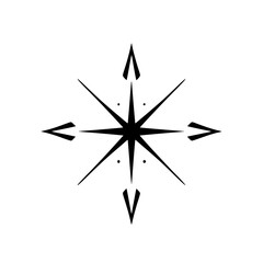 Geometric Star Symbol: Abstract Black and White Vector Graphic Design Element