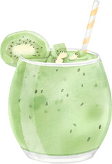 watercolor kiwi smoothie
