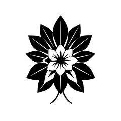 Monochrome Floral Design: Elegant Black and White Flower Illustration.  Perfect for invitations, logos, and home decor.  Simple, stylish, and classic botanical art.