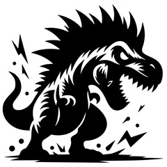 Dinosaur cartoon silhouette