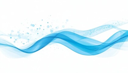 Abstract Flowing Blue Wave Pattern on White Background Vector Art Design for Modern Projects