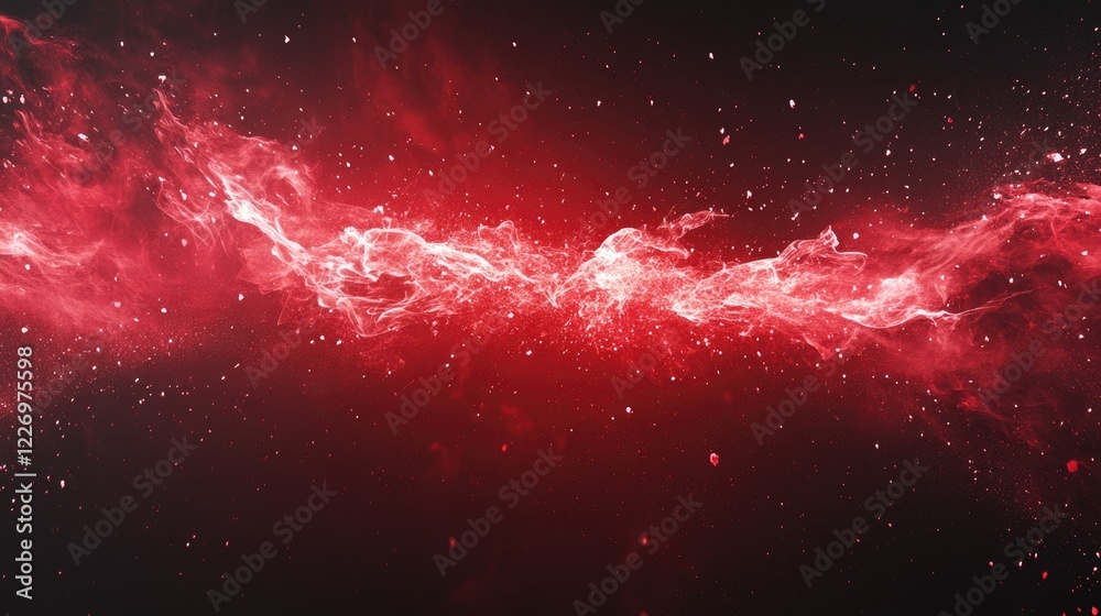 Canvas Prints stunning cosmic red nebula with sparkling stars in an expansive space background
