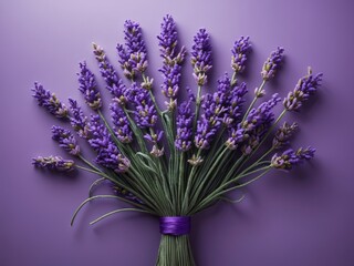 Fototapeta premium Lavender bouquet arrangement floral studio still life indoor close-up