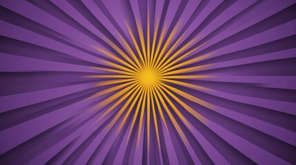 Obraz premium Vibrant Radial Abstract Background with Purple Rays and Central Yellow Sunburst Design