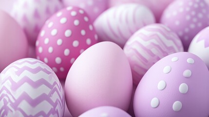 Fototapeta premium Soft Pink and Lavender Easter Eggs Perfect for Spring Celebration Background