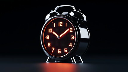 Pixel Art Alarm Clock with Red Digital Display on Dark Background