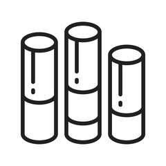 Cylindrical Bars icon vector image. Suitable for mobile apps, web apps and print media.