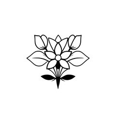Elegant Black and White Flower Line Art: Simple Botanical Illustration, Minimalist Floral Design, Nature Graphic, Vector Sketch