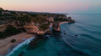 beautiful landscape wallpaper,  A stunning coastal landscape with dramatic cliffs overlooking the...