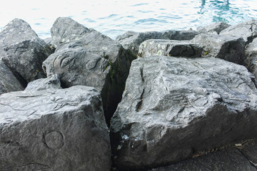 Panorama of town of Montreux, Switzerland