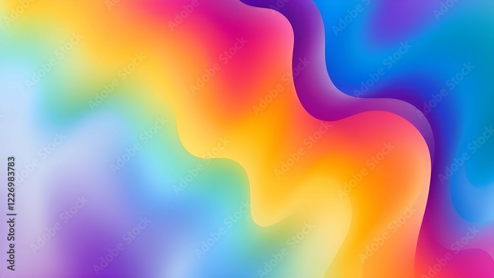 Poster A vibrant and abstract background with flowing, blended colors creating a smooth and dynamic gradient effect