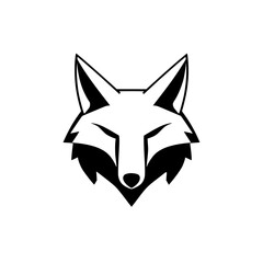 Majestic Fox Head: A Modern, Minimalist Vector Icon Design
