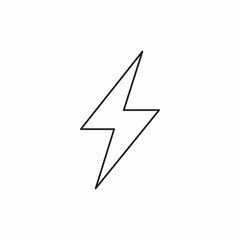 Lightning bolt power icon vector sign
