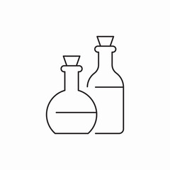 Chemistry lab bottles icon vector sign
