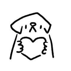 dog hold heart