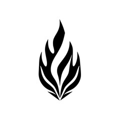 Fiery Black and White Flame Design: Abstract Graphic Symbol, Perfect for Logos and Branding