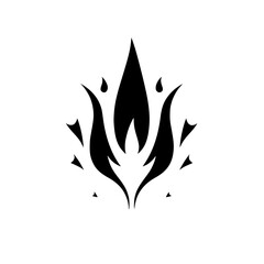 Elegant Black and White Floral Design: Minimalist Botanical Art Print, Abstract Flower Symbol, Nature-Inspired Graphic