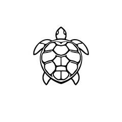 Obraz premium Elegant Turtle Line Art: A Simple, Clean Vector Graphic Design. Perfect for logos, icons, and illustrations. Sea turtle symbol, ocean wildlife, nature art.
