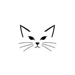 Minimalist Cat Face: Elegant Line Art Design. Perfect for pet lovers, minimalist art enthusiasts, and logo design. Simple, clean, and visually appealing.