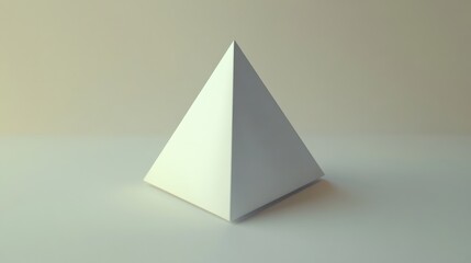 Fototapeta premium Simple Geometric Triangle on Soft White Background with Clean and Muted Aesthetic