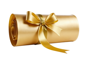 Gold Paper Scroll Golden Ribbon png