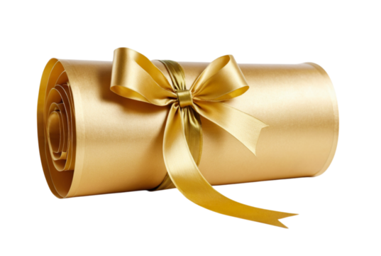 Gold Paper Scroll Golden Ribbon png